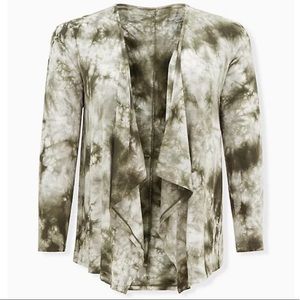 Super Soft 00xbTie-Dye Drape Front Cardigan